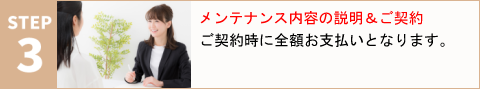 メンテナンス内容の説明＆ご契約